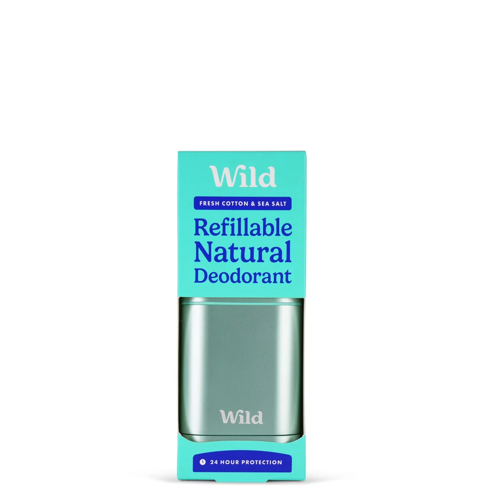 Wild Men's Mint and Aloe Vera Deodorant in Aqua Case 40g Zdjęcie 1