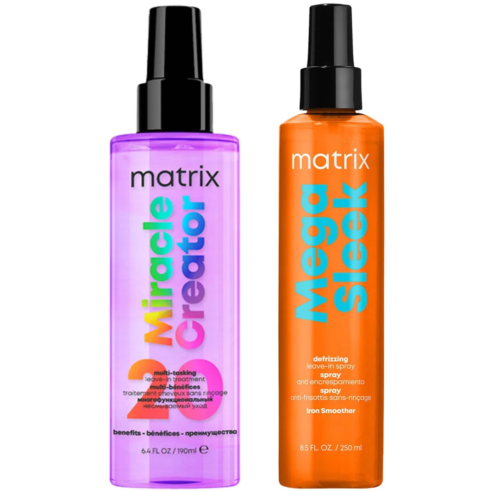 Matrix Mega Sleek Iron Smoother For Anti-Frizz and Humidity Protection + Miracle Creator 20 Benefits Hair Treatment Spray Bundle Zdjęcie 1