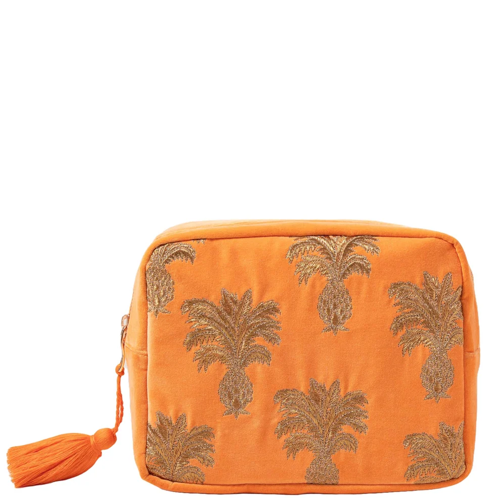 Elizabeth Scarlett Pineapple Velvet Wash Bag - Orange Zdjęcie 1