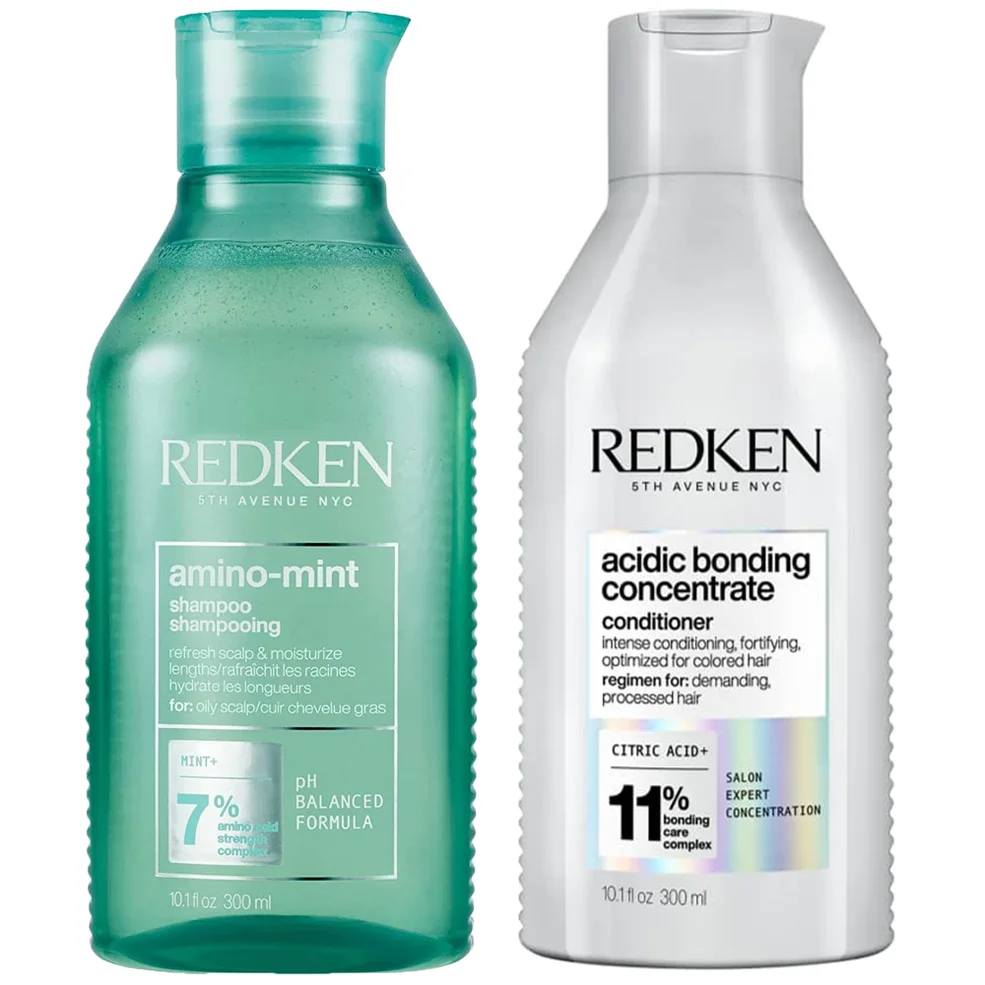 Redken Amino Mint Scalp Cleansing for Greasy Hair Shampoo and Acidic Bonding Concentrate Conditioner Bundle Zdjęcie 1