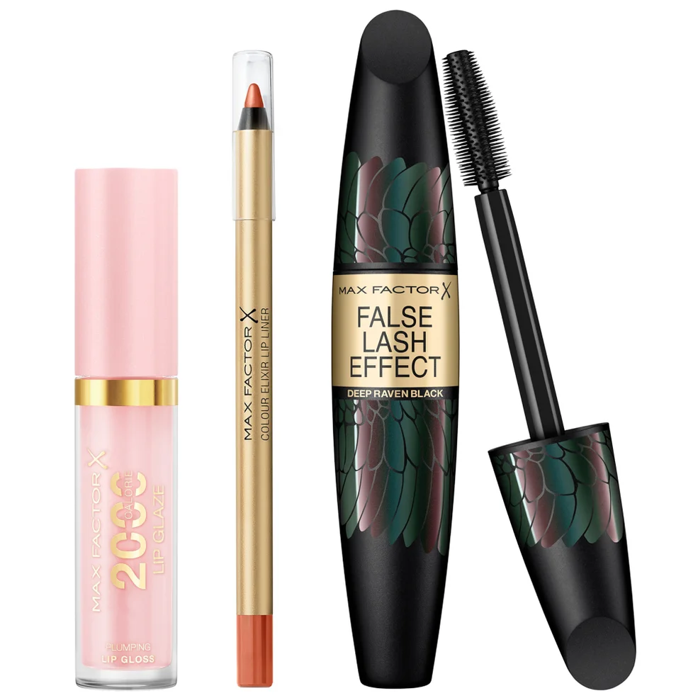Max Factor Lip Gloss, Lip Liner and Mascara Bundle (Various Shades) Zdjęcie 1