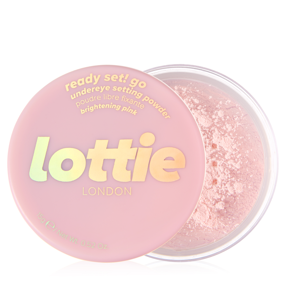 Lottie London Ready Set! Go Translucent Finishing Powder 15g - Brightening Pink Zdjęcie 1