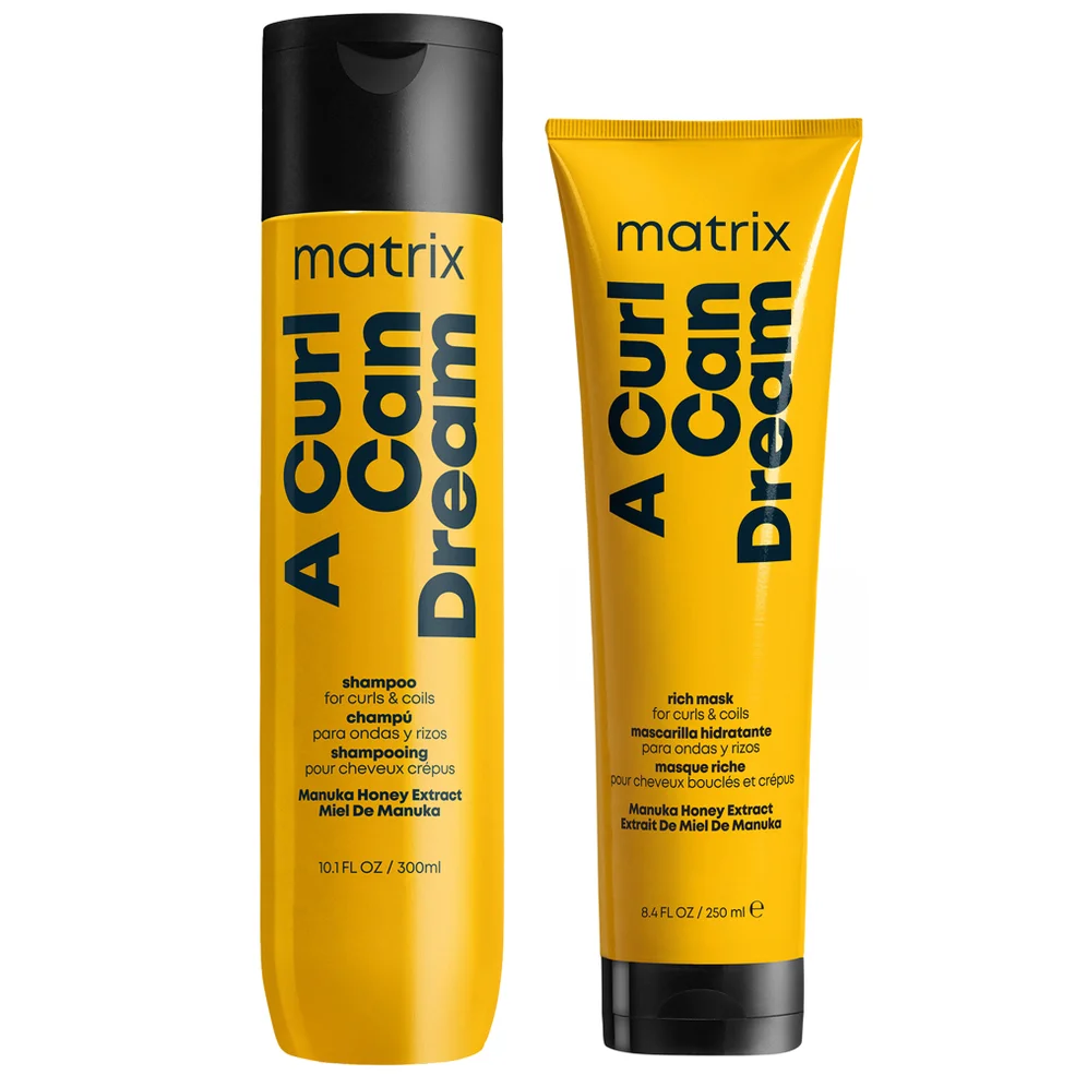 Matrix A Curl Can Dream Cleansing Shampoo Infused with Manuka Honey Extract 300ml and Hair Mask 250ml Bundle for Curls and Coils Zdjęcie 1