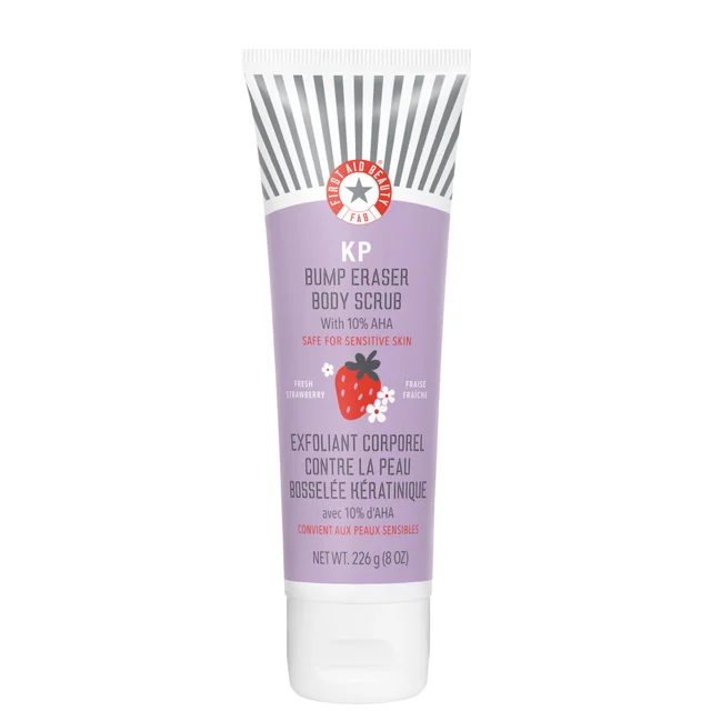 First Aid Beauty KP Bump Eraser Fresh Strawberry Body Scrub with 10% AHA wygładzający skórę peeling do ciała z kwasem AHA 226 g