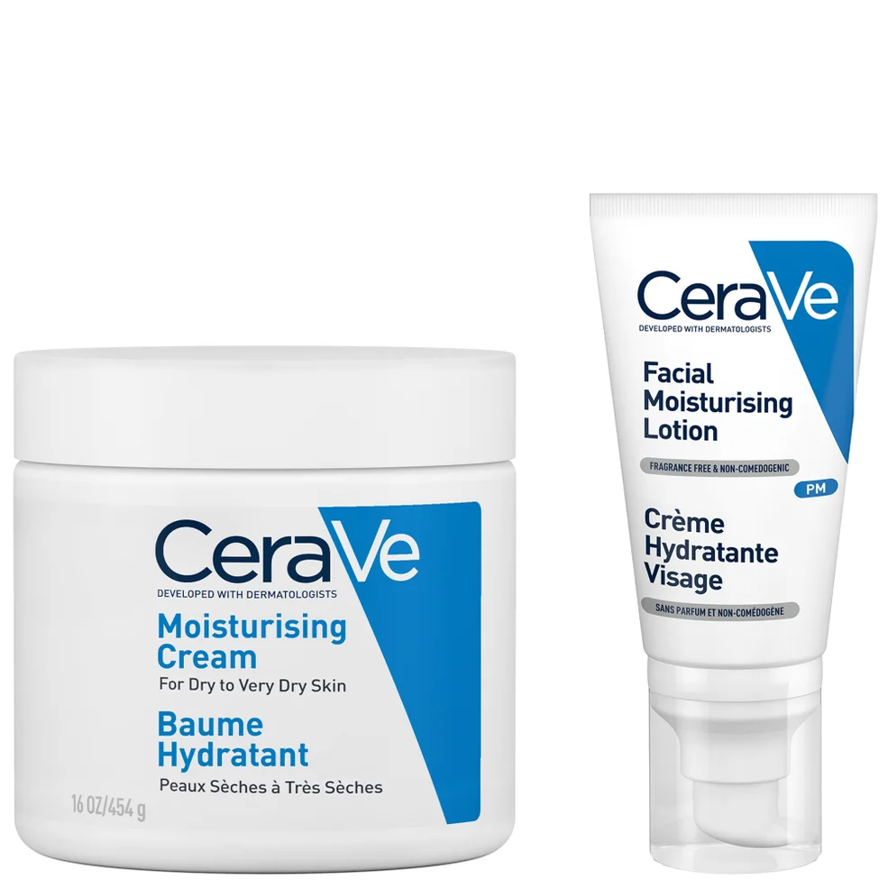 CeraVe Evening Moisturising Routine for Dry Skin, Face and Body Moisturiser with Hyaluronic Acid Zdjęcie 1