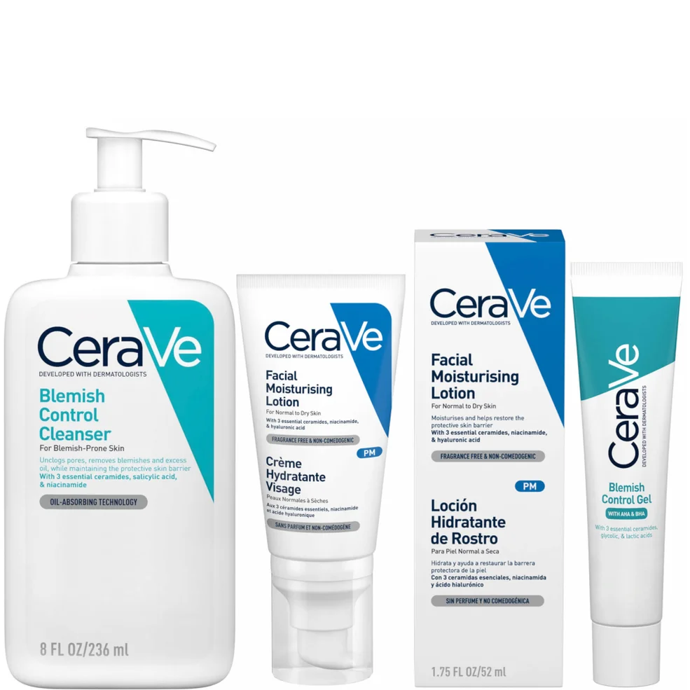 CeraVe 3-Step Blemish Control and Moisturising Evening Routine for Oily to Blemish-Prone Skin with Salicylic Acid Zdjęcie 1