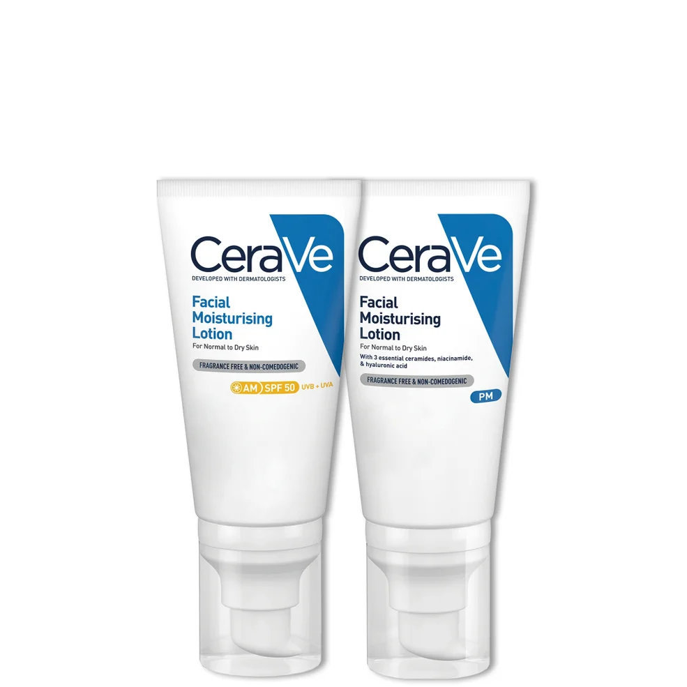 CeraVe Day & Night Facial Moisturising Duo for Dry Skin with SPF 50 and Niacinamide Zdjęcie 1