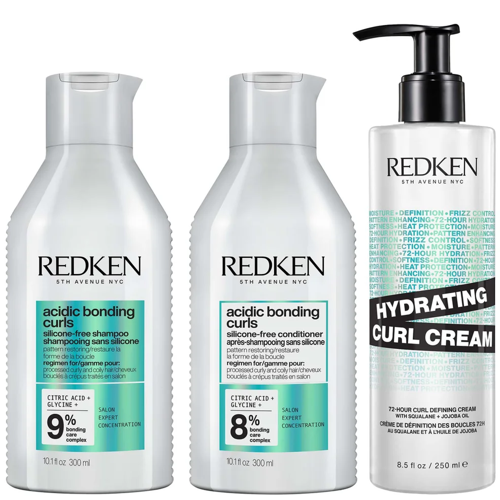 Redken Acidic Bonding Curls Shampoo Conditioner and Hydrating Curl Cream for Restoring Damaged Curls and Coils Zdjęcie 1