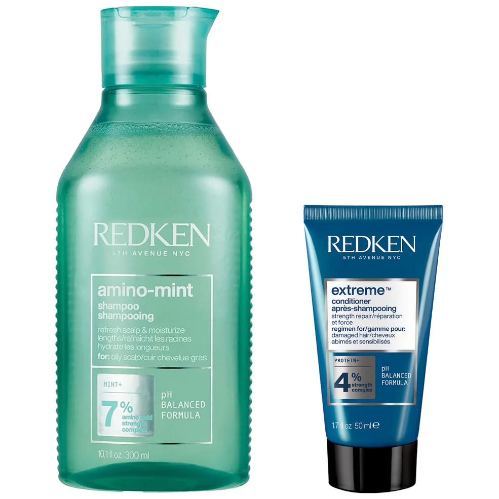 Redken Amino Mint Scalp Cleansing for Greasy Hair Shampoo and Extreme Conditioner Bundle Zdjęcie 1