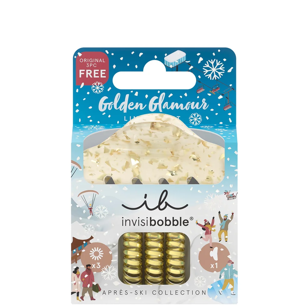 invisibobble Apres Ski Golden Glamour Spiral Scrunchie and Clip Set Zdjęcie 1
