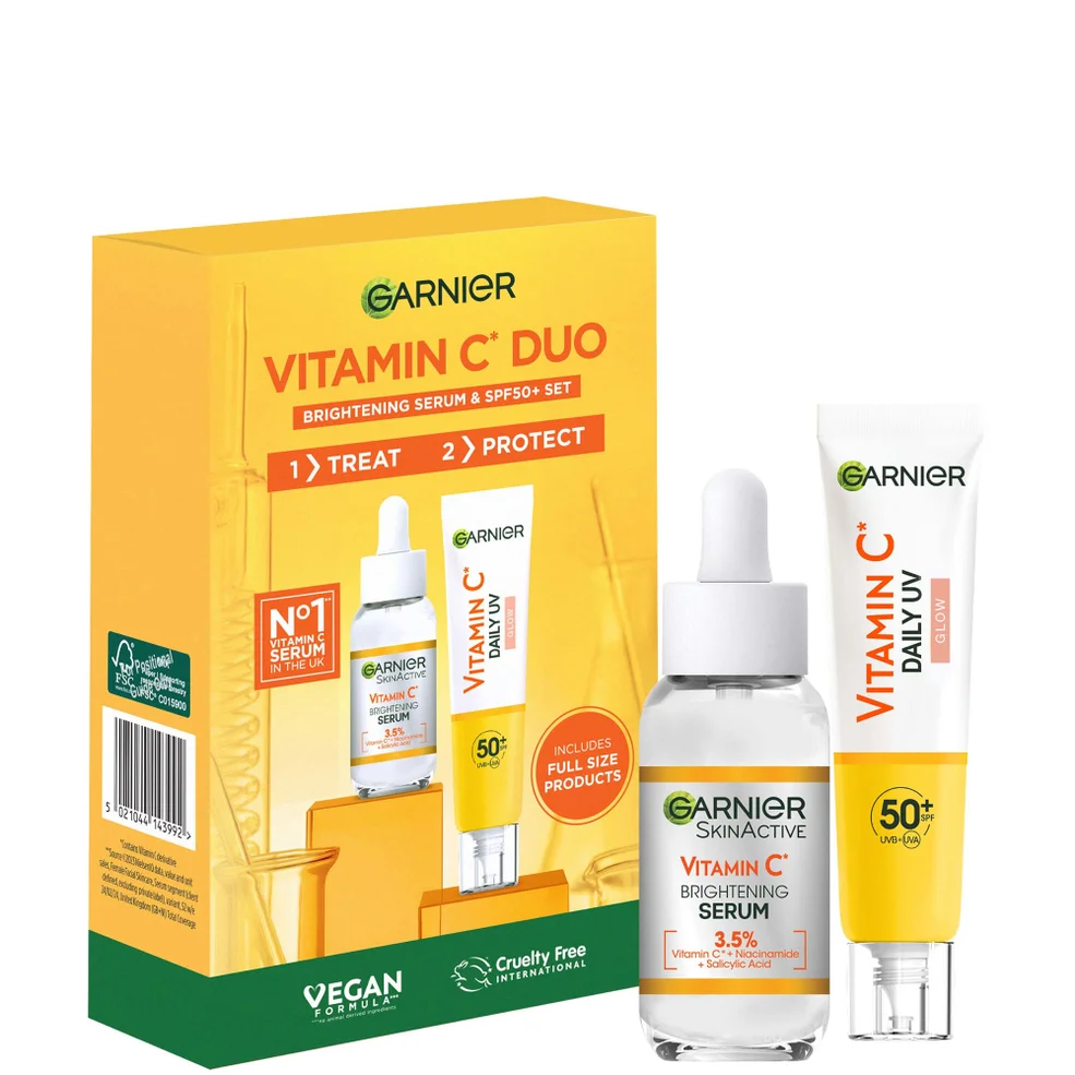 Garnier Vitamin C Brightening Serum & Glow UV Fluid SPF 50+ Face Duo Set Zdjęcie 1