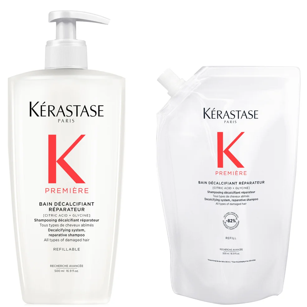 Kérastase Première Refillable Shampoo and Refill Pouch Duo for Damaged Hair with Pure Citric Acid and Glycine 500ml Zdjęcie 1