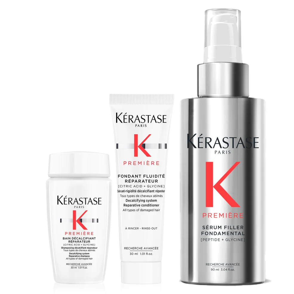 Kérastase Première Repairing Anti-Frizz Filler Heat Protecting Hair Serum for Damaged Hair 90ml with Free Travel Size Duo Zdjęcie 1