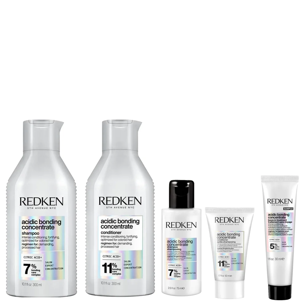 Redken Acidic Bonding Concentrate Shampoo and Conditioner 500ml with Shampoo 75ml, Conditioner 50ml and Leave-In Treatment 30ml Zdjęcie 1