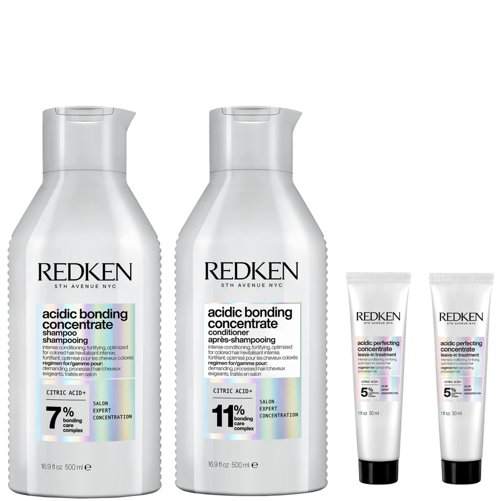 Redken Acidic Bonding Concentrate Shampoo and Conditioner 500ml with Leave-In Treatment 2 x 30ml, Bond Repair for Damaged Hair Zdjęcie 1