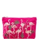 Elizabeth Scarlett Flamingos Pink Velvet Everyday Pouch