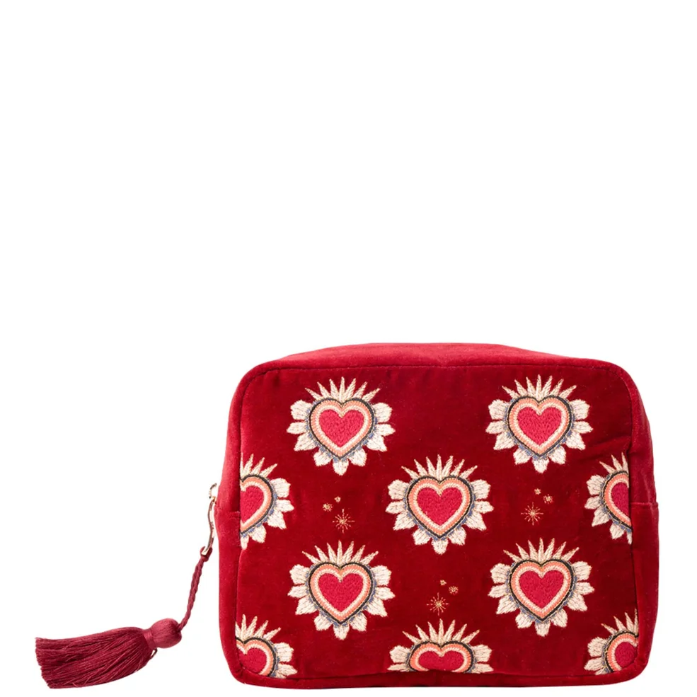 Elizabeth Scarlett Sacred Hearts Rouge Velvet Wash Bag Zdjęcie 1