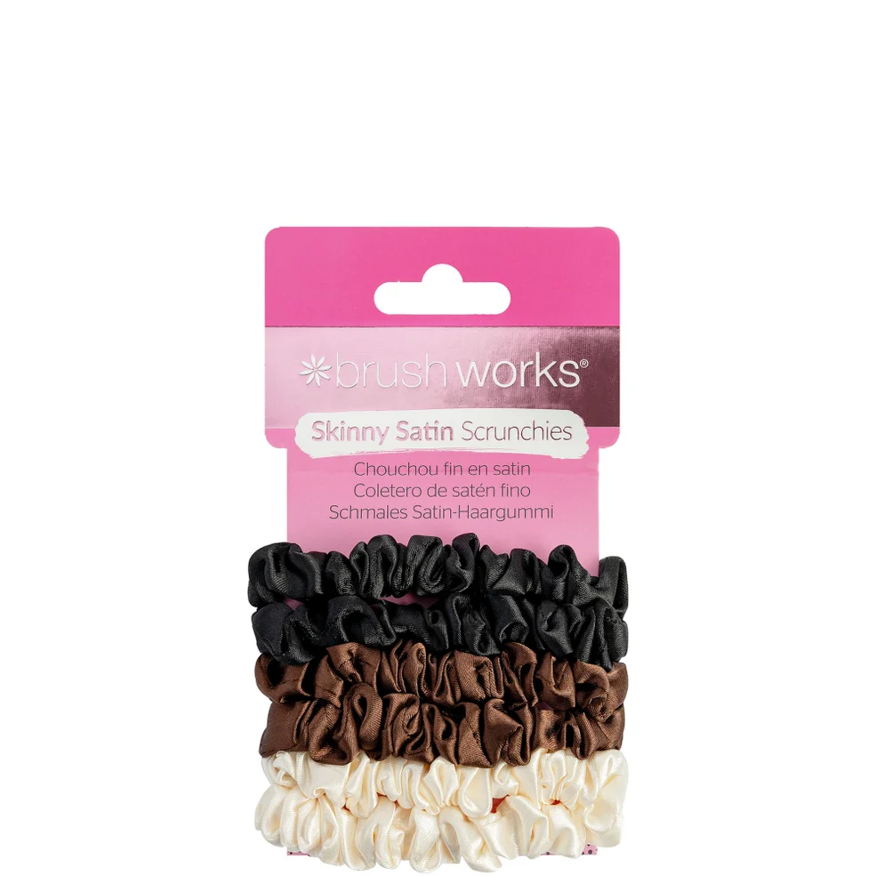 brushworks Skinny Satin Scrunchies - 6 Pack Zdjęcie 1