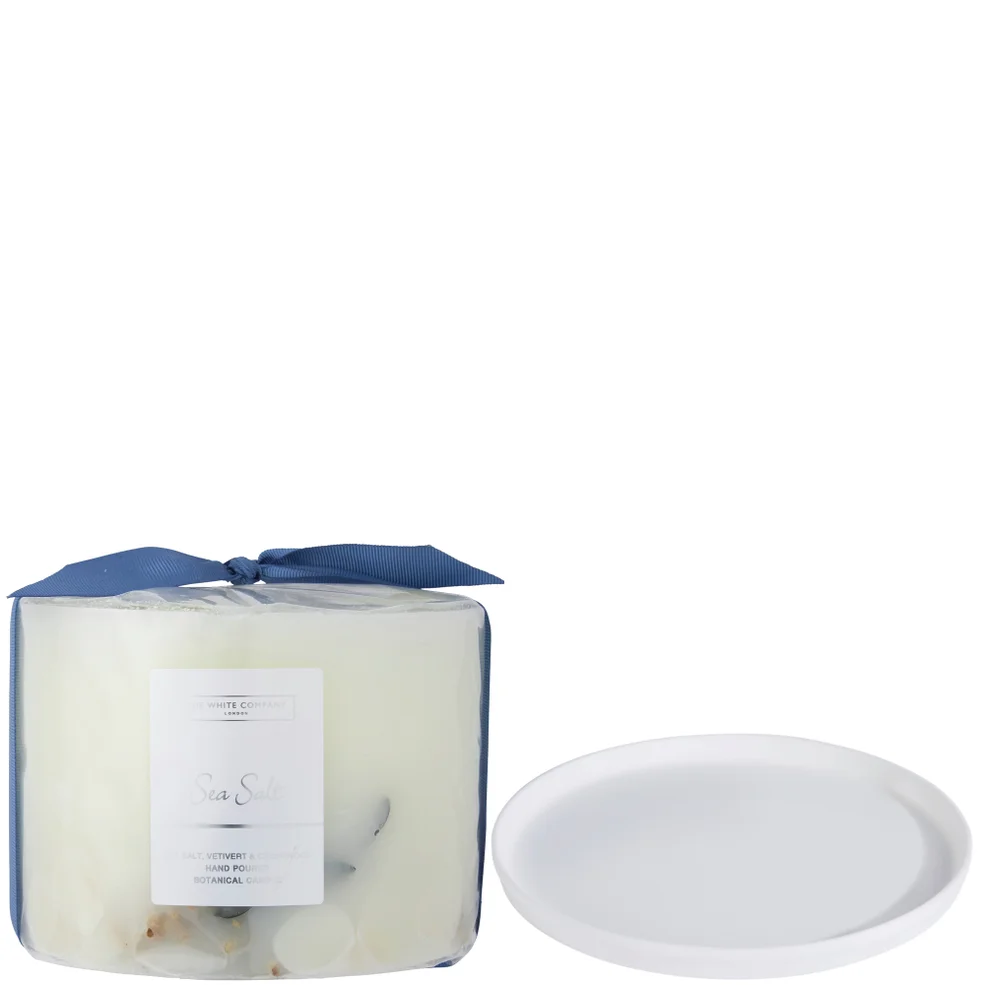 The White Company Sea Salt Botanical Candle and Plate - Large Zdjęcie 1
