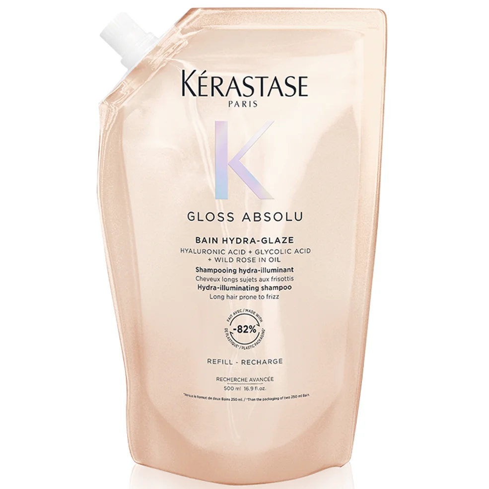 Kérastase Gloss Absolu Refill Pouch Shampoo with Glycolic Acid, Hyaluronic Acid and Wild Rose in Oil 500ml Zdjęcie 1