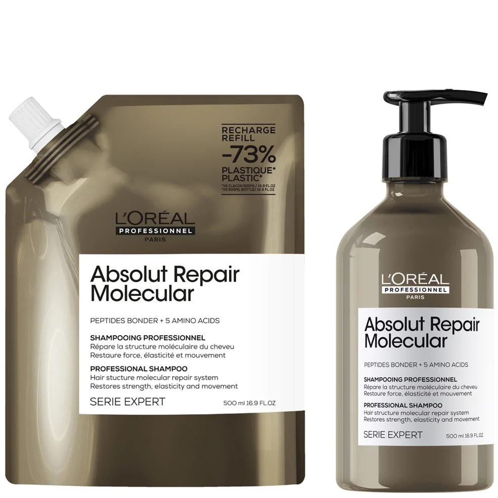 L’Oréal Professionnel Absolut Repair Molecular Shampoo 500ml and Refill Pack 500ml for damaged hair Zdjęcie 1