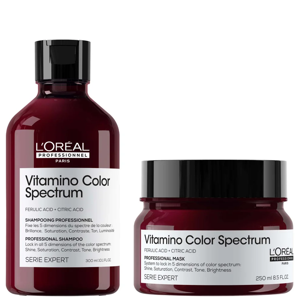 L'Oréal Professionnel Vitamino Color Spectrum Shampoo 300ml and Rinse Off Hair Mask 250ml Bundle for Coloured Hair Zdjęcie 1