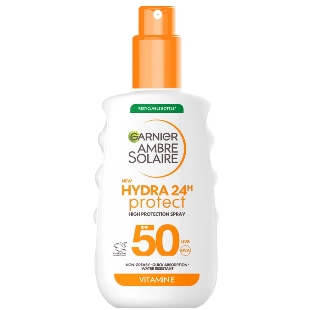 Garnier Ambre Solaire SPF 50 Hydra 24 Hour Protect High Protection UVB & UVA Hydrating Sun Cream Spray 150ml Zdjęcie 1