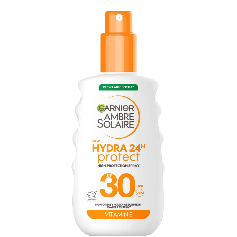 Garnier Ambre Solaire SPF 30 Hydra 24 Hour Protect Hydrating Sun Cream Spray With Vitamin E, 150ml Zdjęcie 1