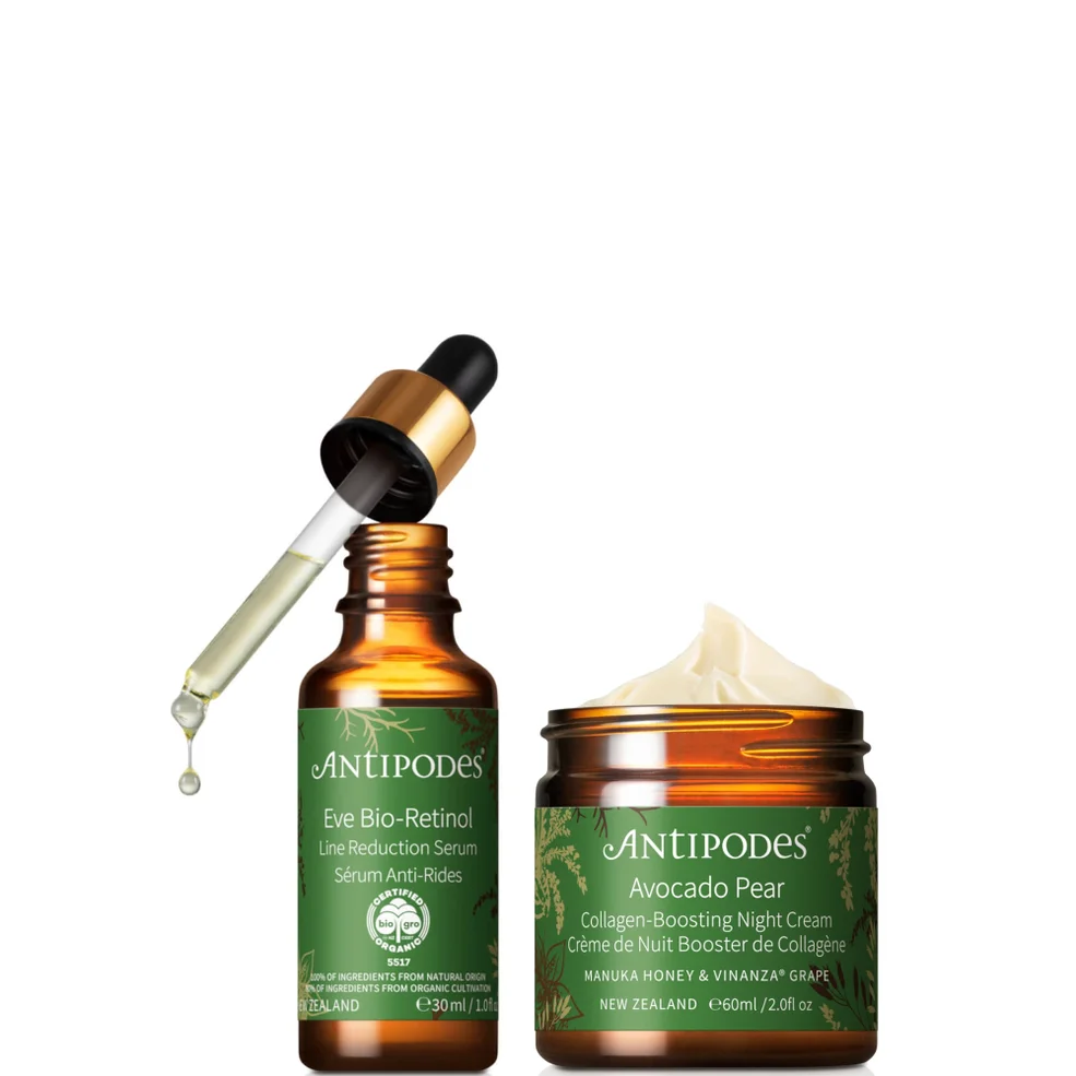 Antipodes Eve Bio-Retinol Line Reduction Serum 30ml, Avocado Pear Collagen-Boosting Night Cream 60ml Bundle Zdjęcie 1