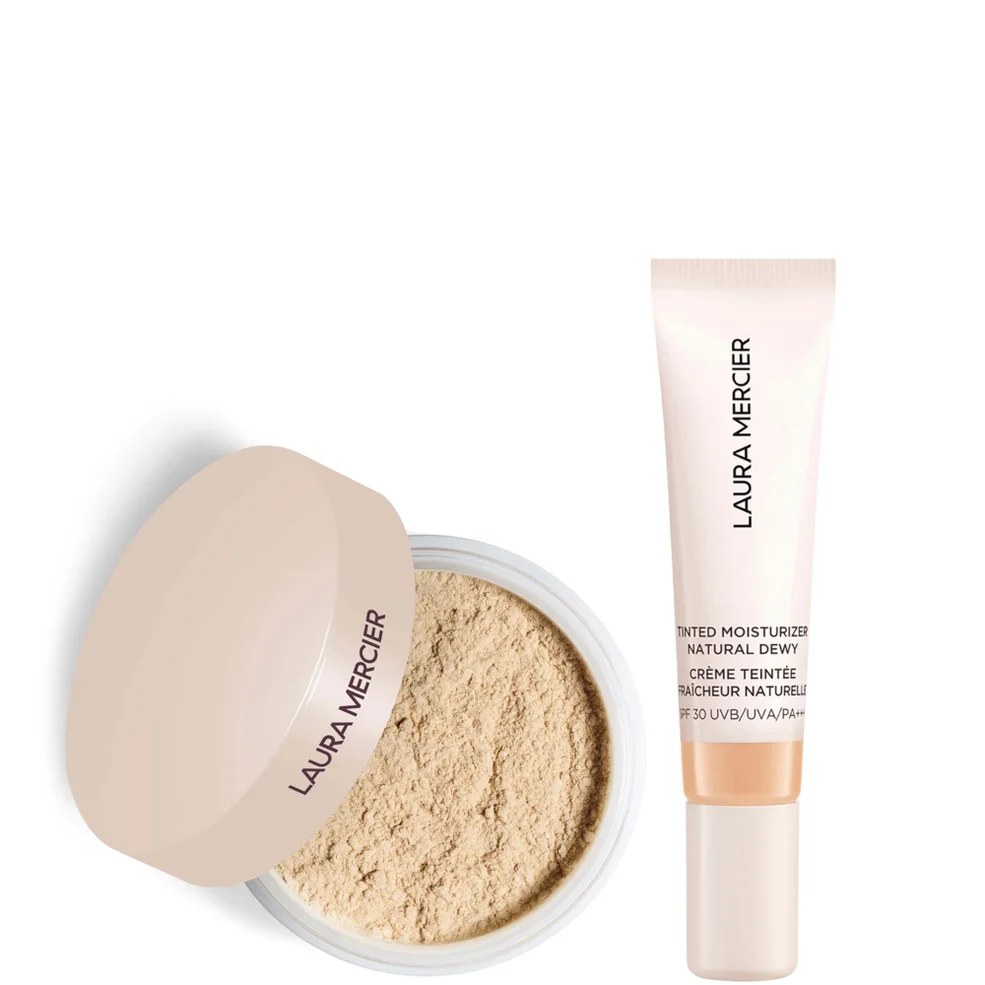 Laura Mercier Mini Translucent Loose Setting Powder Ultra Blur and Travel Size Tinted Moisturiser Dewy Duo (various shades) Zdjęcie 1