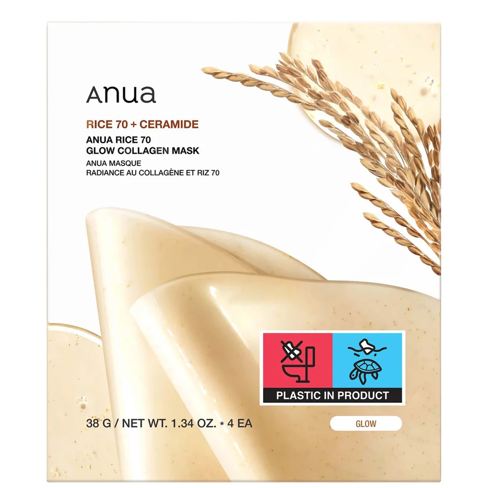 Anua Rice 70 Glow Collagen Mask (4 Sheets) 38g Zdjęcie 1