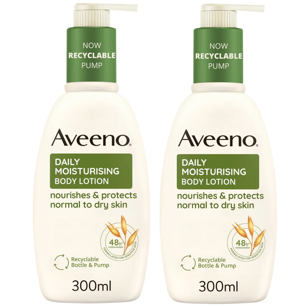 Aveeno Daily Moisturising Lotion Duo for Instant and Long Lasting Hydration 600ml Mega Bundle Zdjęcie 1