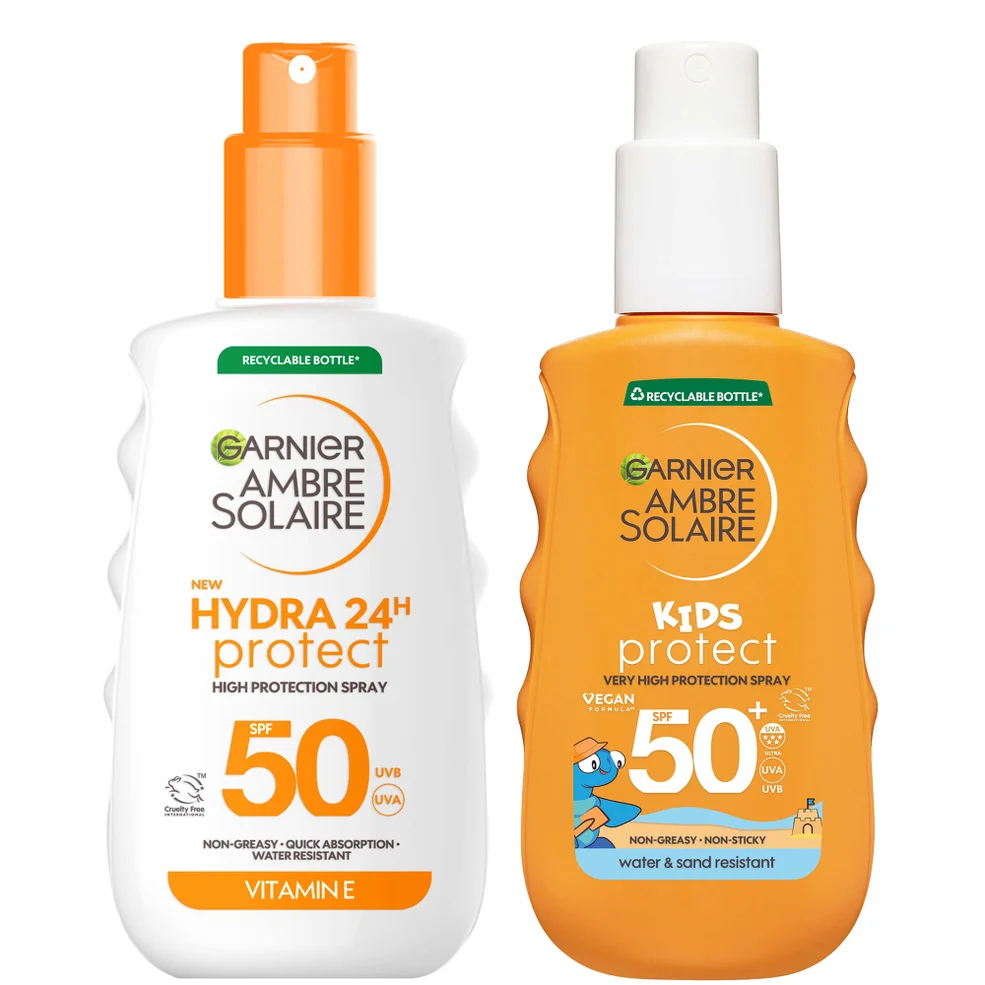 Garnier Ambre Solaire Adults & Kids SPF50 Suncream Spray 150ml Bundle Zdjęcie 1