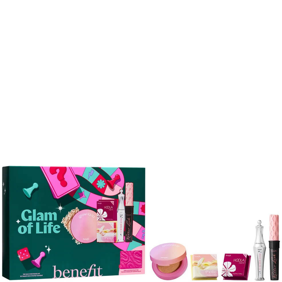 benefit Glam of Life Mascara, Brow and Cheek 5-piece Makeup Gift Set, with Limited Edition Beauty Bag Zdjęcie 1
