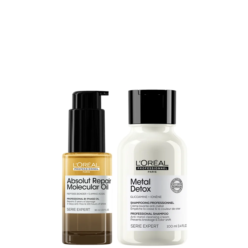 L'Oréal Professionnel Mini Protect & Repair Set: Metal Detox Clarifying Shampoo 100ml & Absolut Repair Molecular Hair Oil Zdjęcie 1