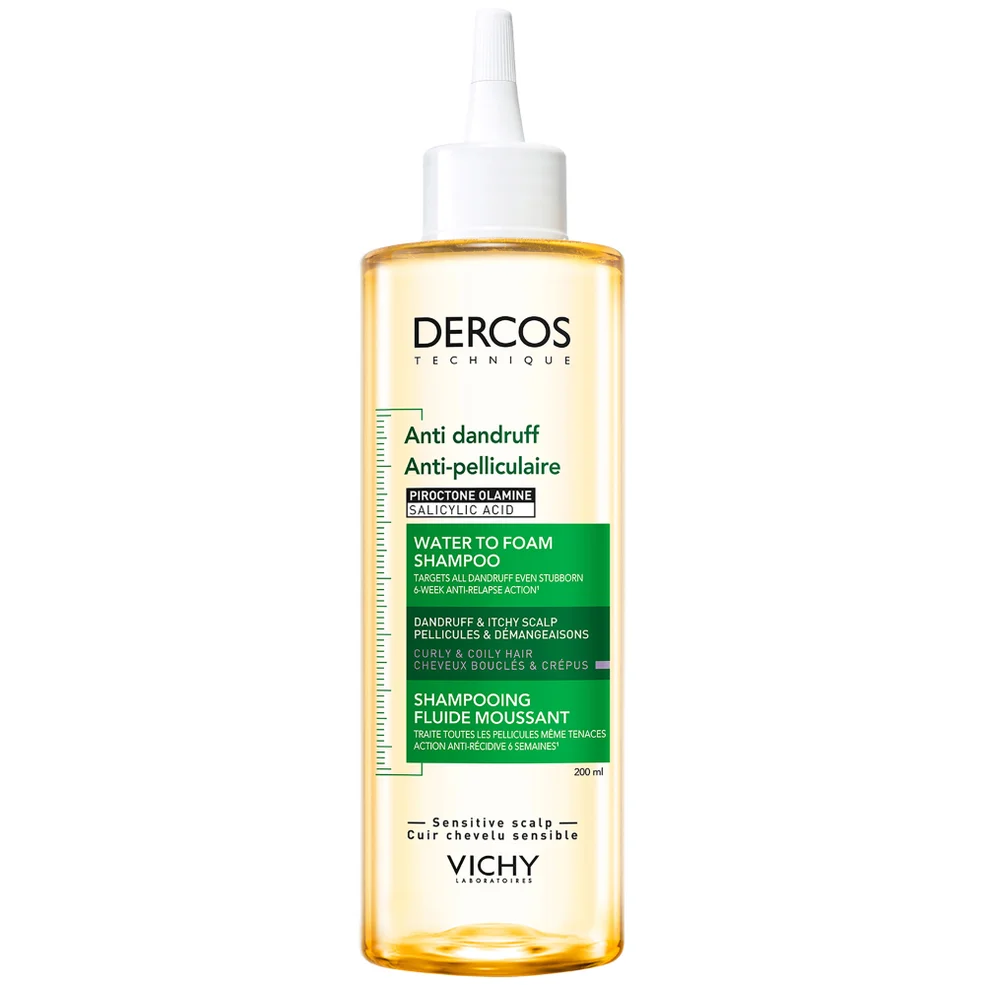 Vichy Dercos Anti-Dandruff Water To Foam Shampoo To Treat Dandruff On All Curls and Coils 200ml Zdjęcie 1