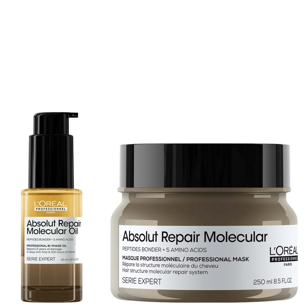 L'Oréal Professionnel Absolut Repair Molecular Rinse-off Hair Mask 250ml & Bi-Phase Hair Oil for Damaged Hair 30ml Zdjęcie 1